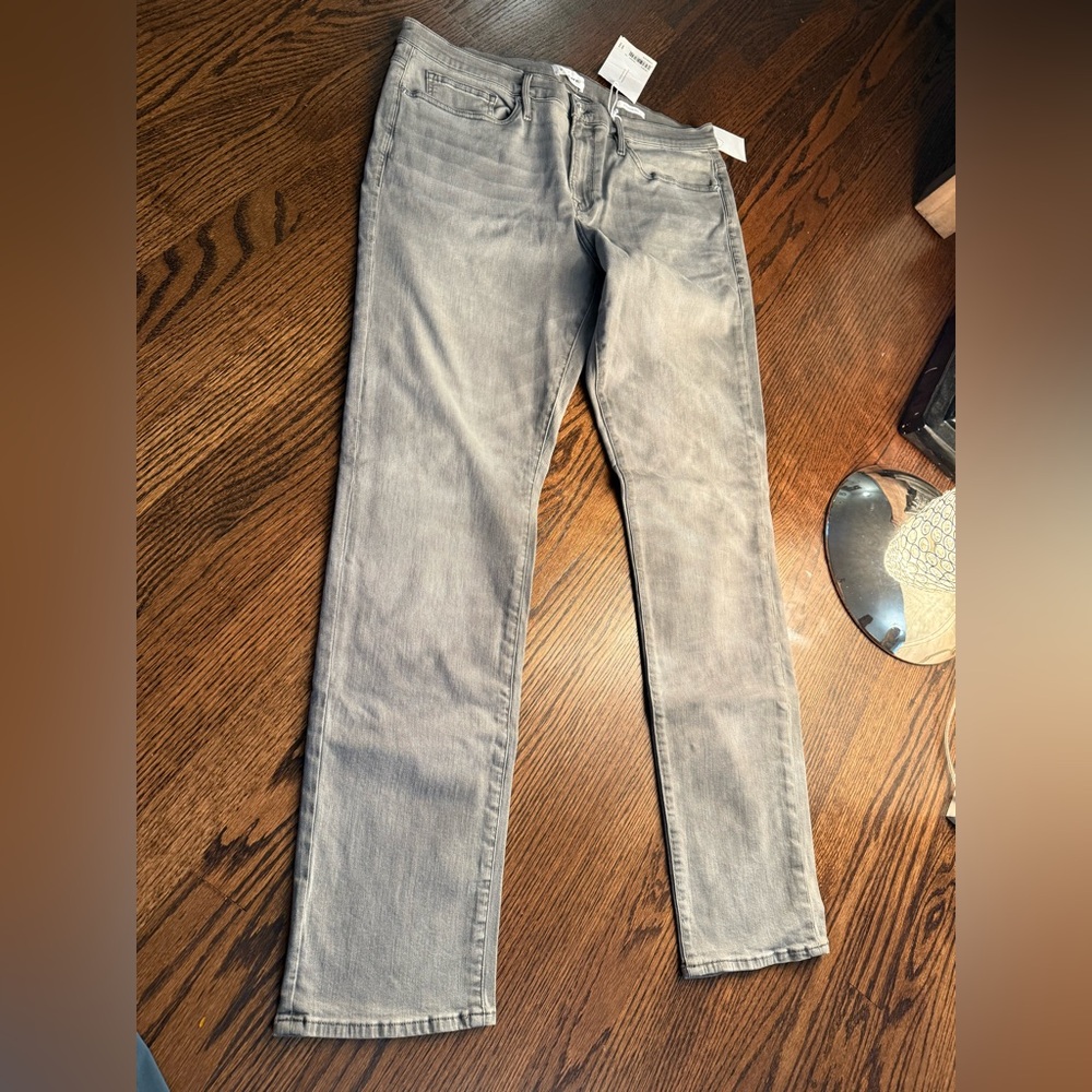 Frame Denim Light Gray Straight Leg Jeans
